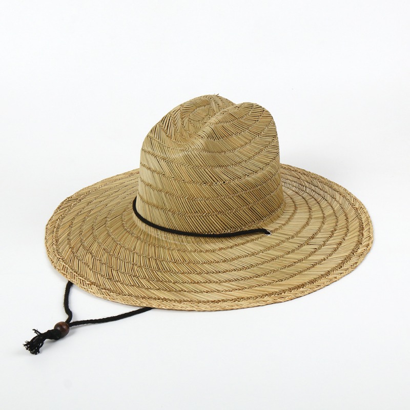 Cowboy Hat Straw - つば広タイカウボーイ麦わら帽子春夏ビーチ休暇日焼け防止キャップユニセックス