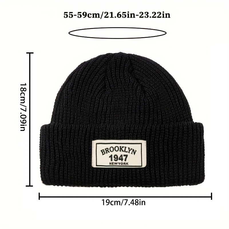 ユニセックス ブルックリン 1947 ニューヨーク パッチ  - Beanie Cuffed Knit のレビューと価格