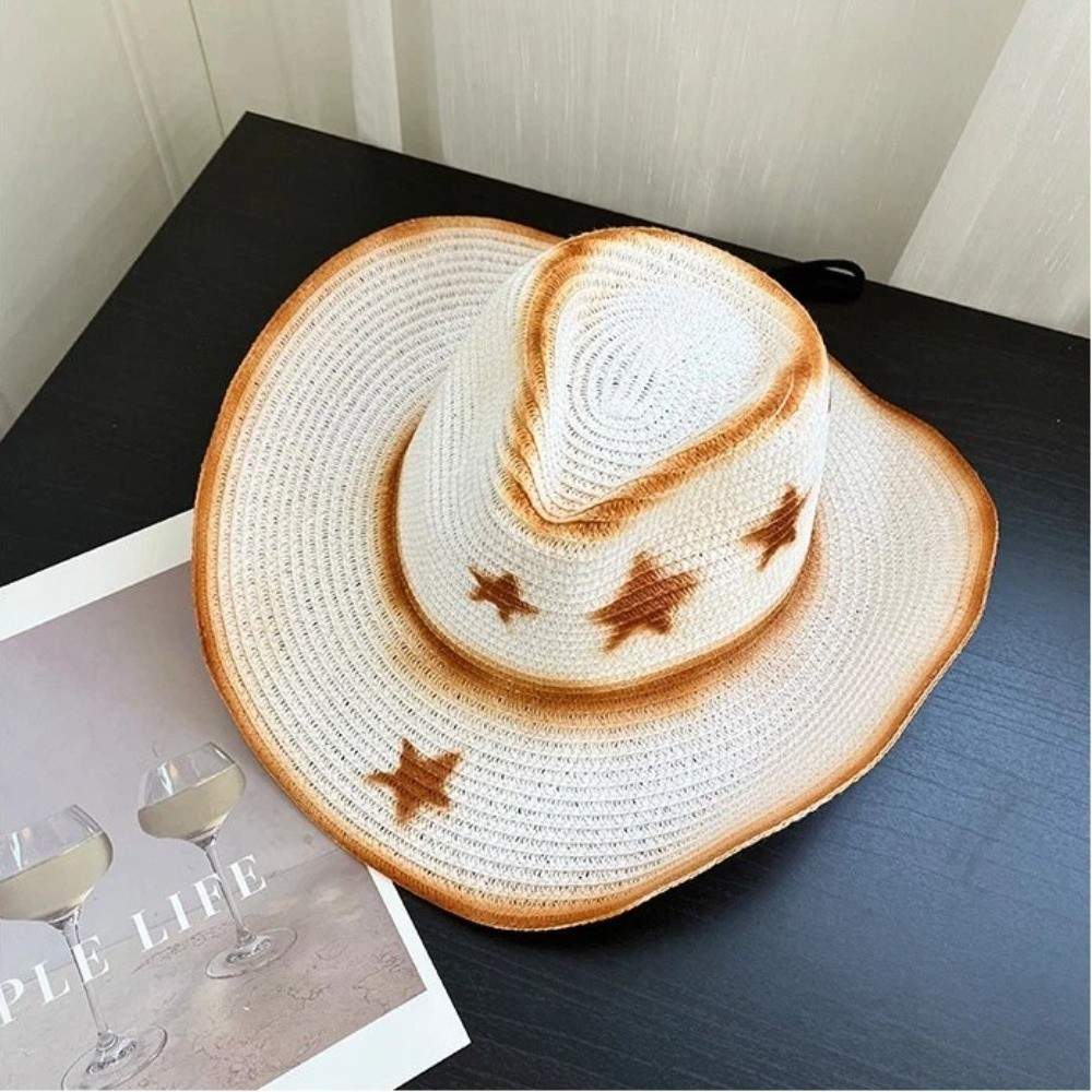 通気性のあるウェスタンカウボーイハット、つば広折りたたみ式サ - Cowboy Hat Straw のレビューと価格