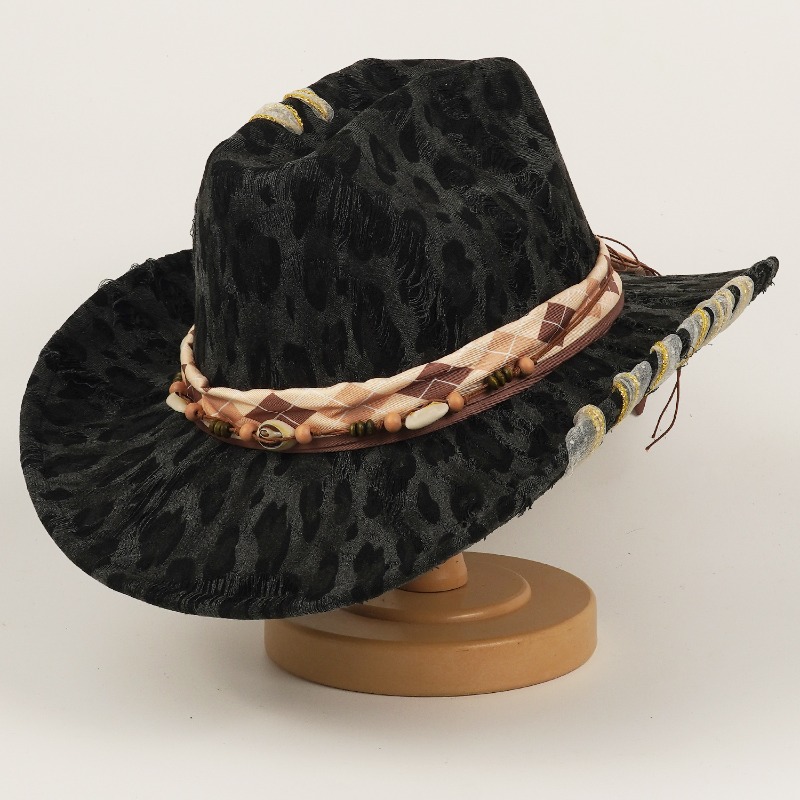 レオパード柄ウエスタンカウボーイハット アウトドア日よけ ナ - Cowboy Hat Straw のレビューと価格