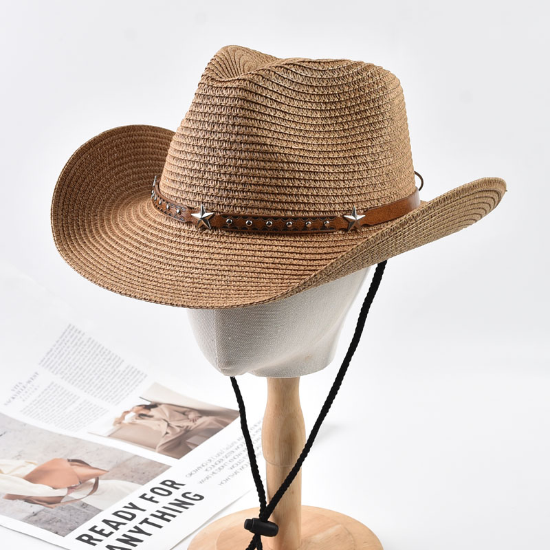 レディース麦わらウエスタンカウボーイハット折りたたみ式ワイド - Cowboy Hat Straw のレビューと価格