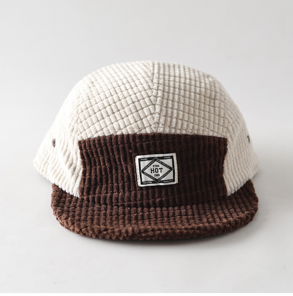 秋・冬の新作、5パネル構造のカラーブロック・コーデュロイ素材 - Corduroy Cap 5 Panel のレビューと価格