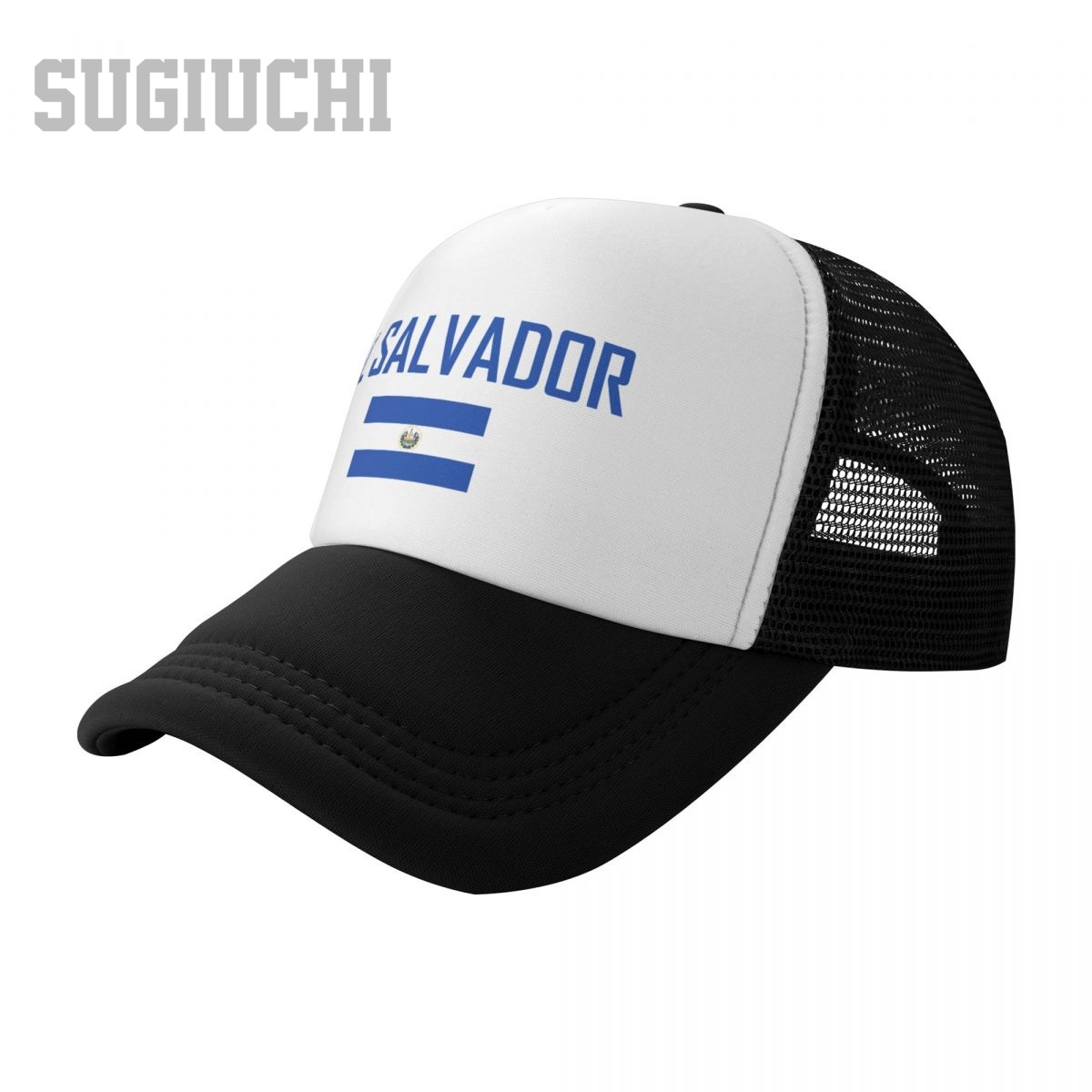 メッシュキャップ、エル・サルバドルの国旗と文字がデザインされ - Trucker Cap Mesh のレビューと価格