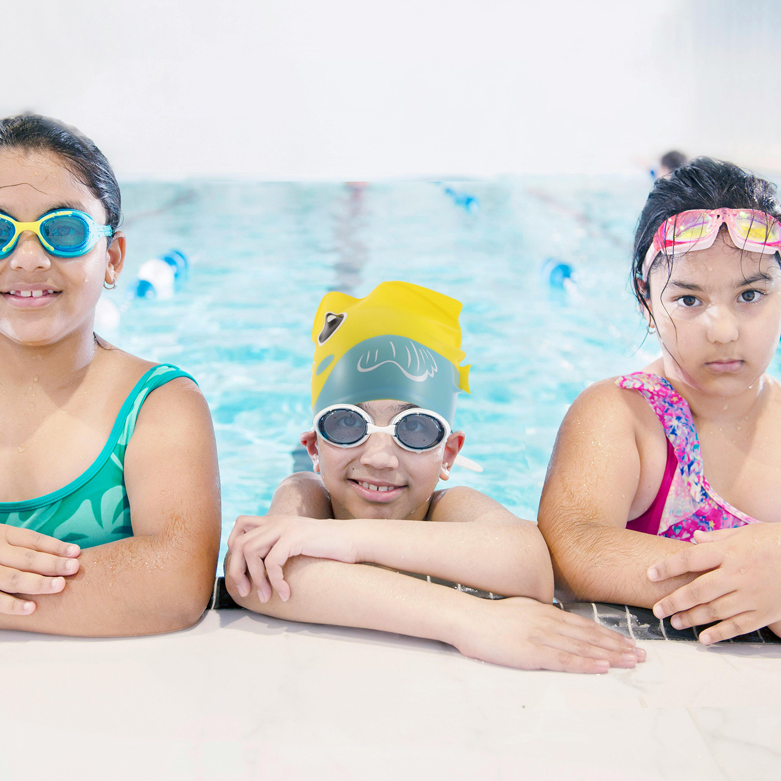 シリコン製スイムキャップ。かわいい魚の柄で、快適な着け心地。 - Swim Hat Silicone のレビューと価格