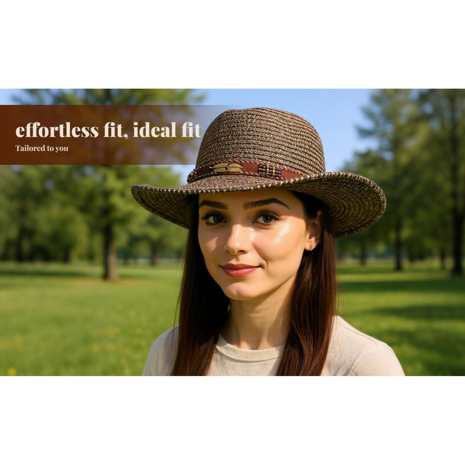男女兼用、つば広の麦わら帽子、西部風のカウボーイハット。 - Cowboy Hat Straw のレビューと価格